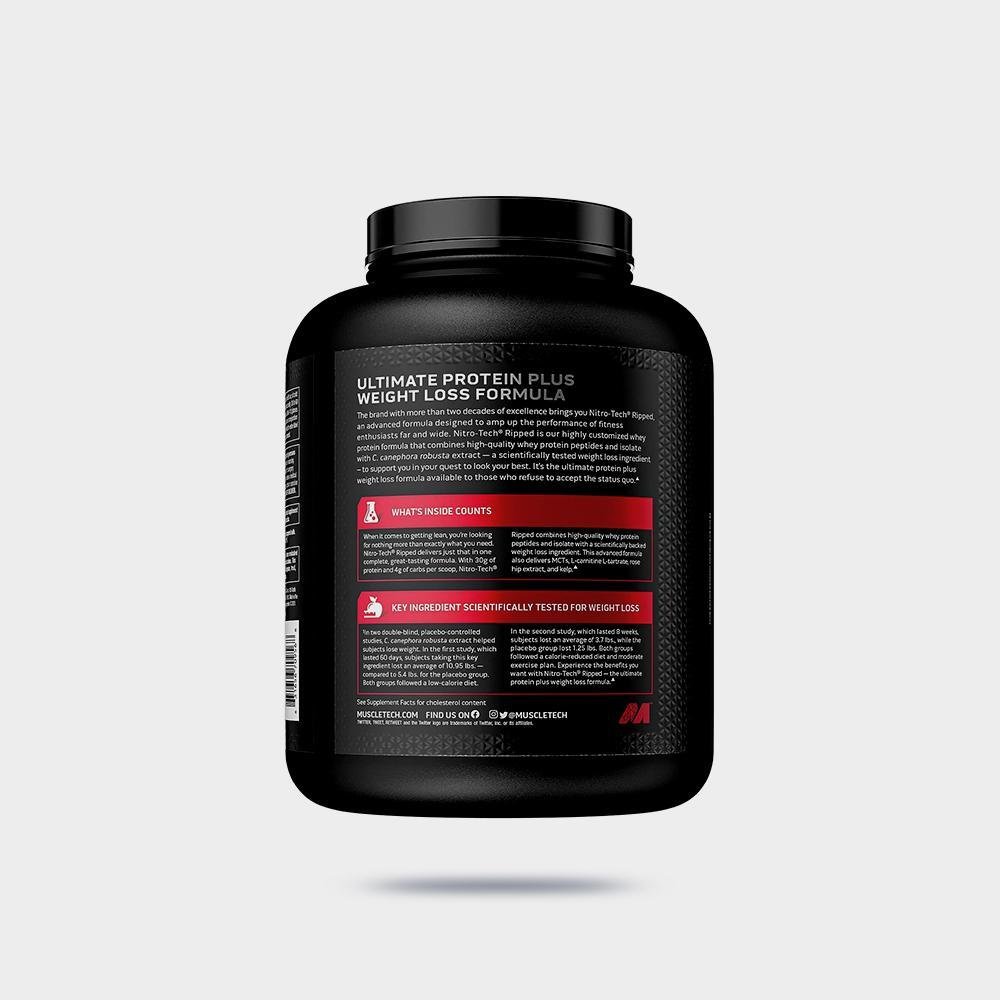 Nitro Tech, Ripped, Ultimate Protein Weight Loss Formula, Chocolate Fudge Brownie Imagen 2