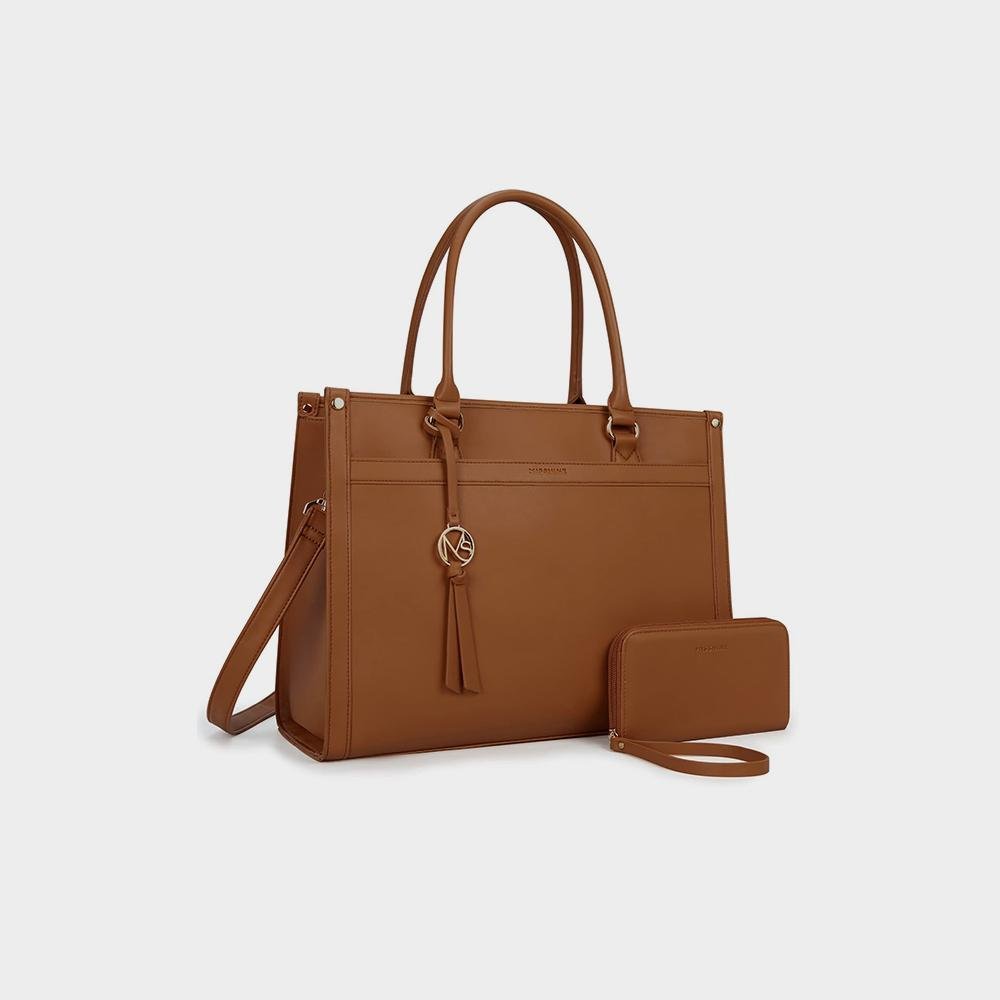 Missnine Laptop Tote Bag Canvas Laptop Bag 15 6 inch Work Shoulder Bags Casual Briefcase Handbag Imagen 5
