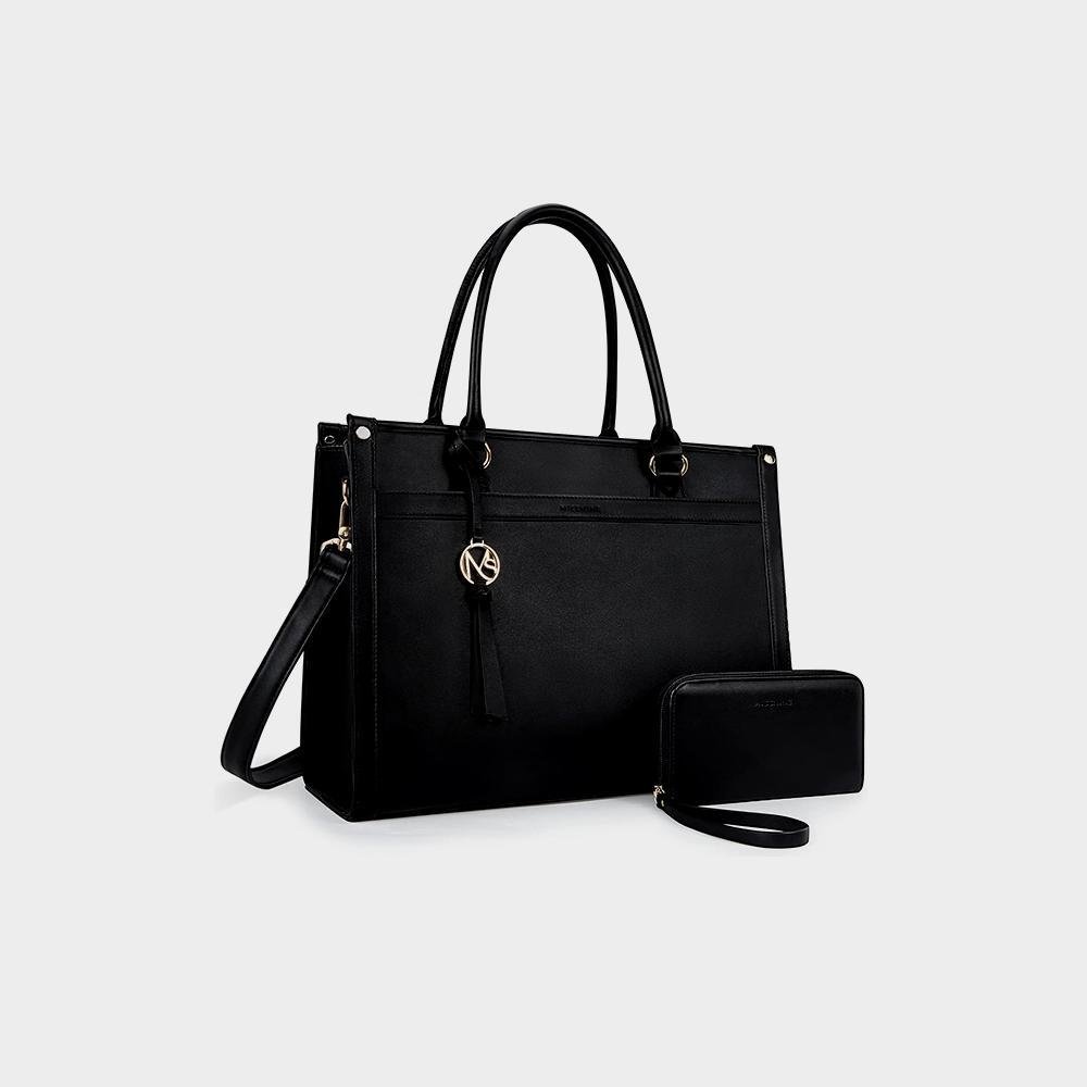 Missnine Laptop Tote Bag Canvas Laptop Bag 15 6 inch Work Shoulder Bags Casual Briefcase Handbag Imagen 4