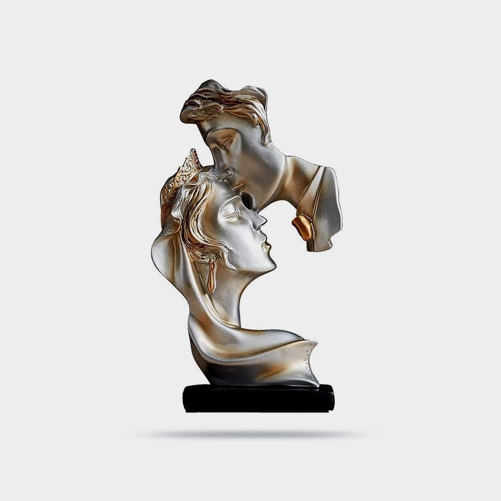 Couple Figurines Statue Romantic Carved Crafts Ornament Kissing Lover Resin Sculpture Modern Art Imagen 2
